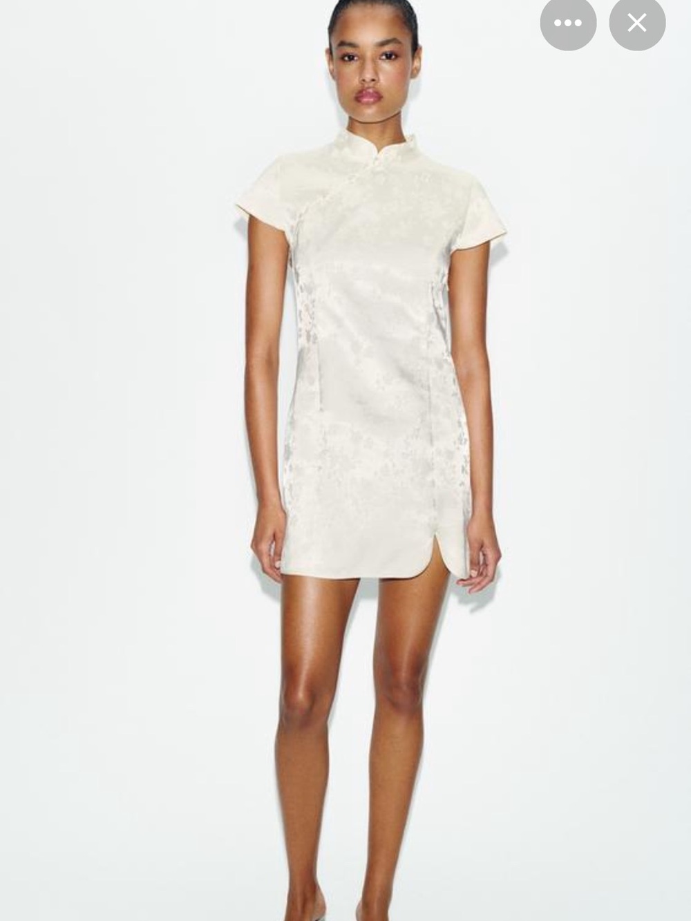 Zara Cream Jacquard Mini Dress